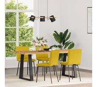 Wynira 4 sillas de comedor amarillas de terciopelo con acolchado de espuma, metal y madera contrachapada, 45 x 54 x 83 cm, capacidad de carga de 110 kg, para cocina, salón, mesa de comedor, moderna y