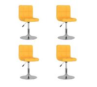 Wynira 4 sillas de comedor giratorias amarillas, tela con cojín de espuma, altura regulable por resorte de gas, acero cromado, 40 x 43 x 71 a 85,5 cm, para cocina, salón, mesa de comedor