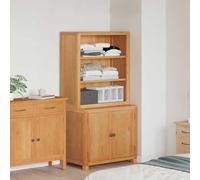 Wynira Juego de muebles de almacenamiento con puerta de roble macizo, 80 x 50 x 160 cm, 2 unidades, para salón, dormitorio, con mucho espacio de almacenamiento y dispositivo antivuelco seguro