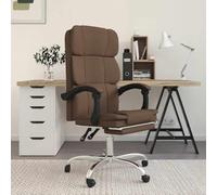 Wynira Silla de oficina con función reclinable, tejido marrón, altura regulable, giratoria, con ruedas y reposabrazos, ergonómica, para oficina en casa, PC, ordenador, gaming, con acolchado