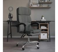 Wynira Silla de oficina con función reclinable, tela gris oscuro, ergonómica, altura regulable, giratoria, con ruedas y reposabrazos para oficina en casa, PC, ordenador, gaming, cómoda altura del