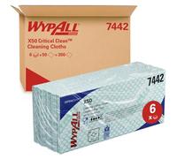 WypAll X50 Paños de Limpieza Verdes 7442, Interplegados, 1 Capa, Fuertes y Resistentes, 6 Paquetes x 50 Paños (300 total)