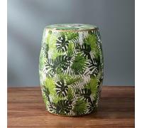 WYQXTY Taburete Decorativo de jardín de cerámica Taburete for Tambor de cerámica con diseño pájaros y Flores, Hueco esmaltado, Multicolor, 56x34x34 cm(D-169)
