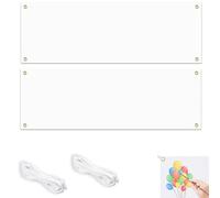 WYRGQIQN Pancartas Blancas en Tela para Pintar 2 Unidades 200x100 cm con Cuerda y Ojales metálicos para decoración Personalizada en Fiestas, Eventos y Manualidades