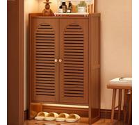 WYRNOBRX Zapatero De 8 Estantes con 4 Puertas, Zapateros Modernos Armario Estrecho Independiente Moderno con Puertas De Listones Verticales para Entrada Color Marrón,Marrón,L90*H97*W33