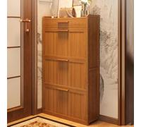 WYRNOBRX Zapatero Estrecho Y Alto, Organizador Independiente Moderno con 3 Cajones Abatibles Zapatos, Zapatero Grande, Shoe Rack Exterior, para La Entrada, Zapatero,Marrón,L50*H123*W21