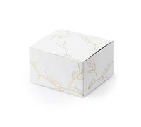 wYw Juego de 10 Cajas de Regalo de Ramas Doradas, 6 x 3,5 x 5,5 cm