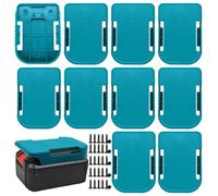 WYYFXY® 10 soportes para batería compatibles con Makita&Bosch, 14,4 V/18 V, soporte para batería, soporte de pared, color azul con tornillos