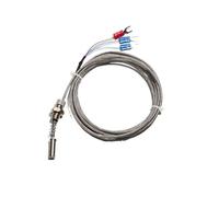 WZPM-201 PT100 Platinum RTD Sensor de temperatura - Rosca M8/M10 con 0,5 m a longitud del cable (rosca M10 x 1, 0,5 M-PT100)