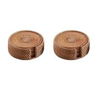 Wzxksoac 12 Piezas/Lote Juego de Posavasos Creativos para Accesorios de Té Vajilla Redonda Mantel Individual Alfombrilla de Ratán Alfombrilla de 8 cm