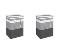 Wzxksoac 2X Bolsa para Cesto de Ropa Sucia de 75 L, Cestos de Lavado Impermeables, Cesto de Ropa Sucia Plegable con Asas Extendidas para Juguetes de Ropa, A