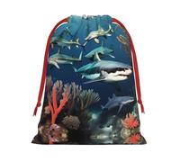 WZYCWB Sharks under the sea - Bolsas de regalo estampadas S, perfectas para bodas, Navidad, cumpleaños y fiestas, S - L