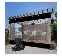 WZYJLyds Cortina Impermeable Transparente con Puerta Enrollable Lona de PVC de 0,5mm con Ojales Panel Lateral para Exterior, Pérgola, Cenador, Porche