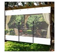 WZYJLyds Panel Lateral de Lona de Cenador con Puertas Cremallera, Cortinas de Lona Alquitranada Impermeable Exterior, Cortina de Lluvia, Lona Transparente Blanco para Pérgola, Porche, Patio, Balcón