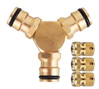 Wzzy Gurden Juego de derivación de latón para mangueras de agua de 13 mm y 15 mm: conector de derivación impermeable para una fácil división del agua