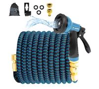 X-COTEC Manguera Jardin Extensible, Mangeras Jardineria Flexible 30m/100ft, Mangueras de Jardín con 10 Boquillas de Patrón de Pulverización, Garden Hose con 3/4 "- 1/2" Conector de Latón
