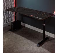 X Rocker Cougar XL Escritorio y estación de Trabajo para Juegos de Altura Ajustable, Mesa de computadora de Metal Resistente con Alfombrilla de ratón Grande, portavasos y Bandeja para Cables - Negro