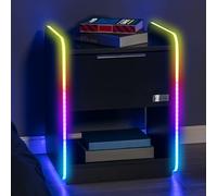 X Rocker – Mesa de noche 2023267 – 1 cajón, iluminación RGB y carga inalámbrica – Negro