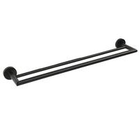 X-ROUND BLACK, soporte doble para toallas, color , 600x120 mm