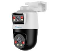 X-Security IP tándem gama ULTRA - Doble Lente (Panorámica 2Mpx + PT 2Mpx) - Lente PT 4 mm | Lente panorámica 4 mm - Dual Light 30 m | Alarma y flash disuasorios - Micrófono y altavoz | MicroSD | IP66