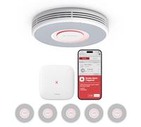 X-Sense Alarma con Aviso de Voz (Solo en Alemán), Detector de Humo WiFi, Las Funciones de la Splicación Requieren una Estación Base SBS50 (Incluida), XS0B-MR31, 3 Detectores y 1 Base