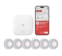 X-Sense Alarma con Aviso de Voz (Solo en Francés), Detector de Humo WiFi, Las Funciones de la Aplicación Requieren una Estación Base SBS50 (Incluida), XS0B-MR61, 6 Detectores y 1 Base