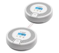 X-Sense Detector CO Interconectado Inalámbrico, Alarma CO con Batería Reemplazable, Cumple Norma EN 50291, Link+, CO03D-W, 2 Piezas