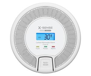 X-Sense Detector de Alarma de monóxido de Carbono interconectado, Detector de Alarma de CO reemplazable con batería LCD fácil de Leer, Cumple con el estándar EN 50291, CO03D-W, Link+