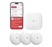 X-Sense Detector de Fugas de Agua WiFi, Sensor de Inundación IP66 para Cocina, Baño y Sótano, Alerta en Tiempo Real y Notificaciones en la App, 3 Detectores y 1 Estación Base Incluidos, Kit SWS54