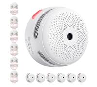 X-Sense Detector de Humo, Batería de 10 Años, Mini Detector con Soporte Magnético y Pads Adhesivos, Alarma Fotoeléctrica con Botón de Prueba/Silencio, XS01, 6 Piezas