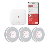 X-Sense Detector de Humo con Alerta de Voz, XS0B-MR31, 3 Sensores + 1 Base | Alarma contra incendios, Estación base incluida, Aviso de voz en alemán
