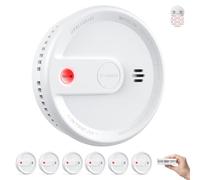 X-Sense Detector de humo con batería de 10 años, Certificado según EN 14604, Detector de incendios con soporte magnético, En espera sin señal LED intermitente, Botón de prueba/silencio, ultradelgado