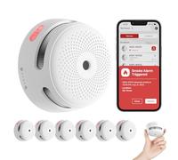 X-Sense Detector de Humo Conectado Wi-FI, XS01-WX, 6 unidades | Pila reemplazable, notificaciones a través de la aplicación y cumplimiento de la norma EN 14604