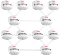 X-Sense Detector de Humo inalámbrico en Red, Mini Alarma de Incendios con batería reemplazable, Compatible con Detector de Incendios, Alarma de Humo con Rango de transmisión de más de 250 m, XS01-WR,
