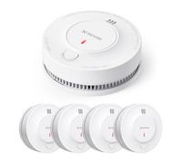 X-Sense Detector de Humo Mejorado batería de 10 años, Alarma de Incendio con Sensor fotoeléctrico, Alarma de Incendio certificada CE y EN14604, SD19, 5 Piezas