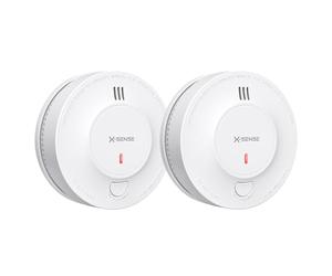 X-Sense Detector de Humo Mejorado batería de 10 años, Alarma de Incendio con Sensor fotoeléctrico, Alarma de Incendio certificada CE y EN14604, SD19, 2 Piezas