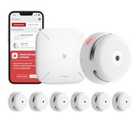 X-Sense Detector de Humo WiFi, Alarma de Incendio Inteligente con Notificaciones App y Silencio Remoto, Certificado EN 14604, 5 Años de Autonomía, Pila Sustituible, FS61 (6 Detectores y 1 Base)