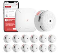 X-Sense Detector de Humo WiFi, Kit Base, Certificado EN 14604, FS121 | 12 Detectores y 1 Base, Alarma de Incendio Inteligente con Notificaciones App y Silencio Remoto, Batería reemplazable