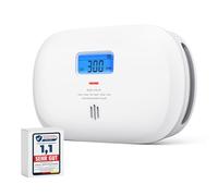 X-Sense Detector de Monóxido de Carbono, Alarma de CO con Batería Reemplazable y Pantalla Digital, Alarma de Monóxido de Carbono Portátil para el Hogar con Memoria de Valor Máximo de CO, XC0C-SR