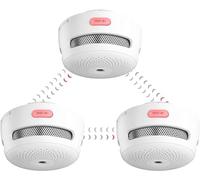 X-Sense Mini Alarma y Detector de Humo Inalámbricos, Detector de Humo Inalámbrico e Interconectado con Baterías Reemplazables, Se Conforma al Estándar EN 14604, XS01-WR, 3 Piezas