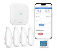 X-Sense Termómetro Higrómetro Wi-Fi, STH55, 4 Sensores + 1 Base