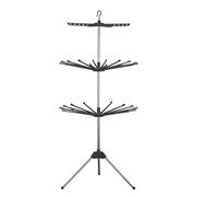 X-Tendedero de Ropa 3 Alturas Plegable en Acero Inoxidable, Tendedero Vertical Multifuncional y Toallero para Interior y Exterior, Resistente, Compacto y Ahorra Espacio