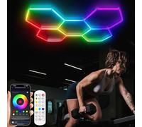 XAEIOW Luminaria LED hexagonal RGB para garaje