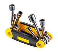 XAGMODSHN Juego de llaves para tuercas plegables 6 en 1, llaves de tubo plegables, llaves de aluminio portátiles, herramienta de mano, juego de llaves para tuercas hexagonales métricas