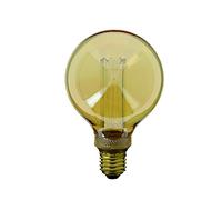 Xanlite Bombilla LED E27 Vintage Holograma Globe G95 Cristal Ambar Casquillo E27 - Bombilla Vintage E27 LED Ángulo Iluminación 320° - Bombilla E27 Vintage 4W 200Lm - Luz blanca cálida - RFDHE200B95S