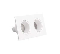 Xanlite SP502TCAB - Foco LED empotrable (2 cabezas GU10, 50 W, 2700 K, cuadrado, orientable), color blanco
