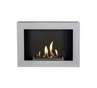 Xaralyn, chimenea de etanol de pared - Modelo Riano 9006 - color gris metalizado - potencia de calefacción de 1,5 kW - incluye repisa para chimenea y chimenea de instalación. Chimenea decorativa