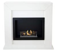 Xaralyn, chimenea de etanol Kamin - Adra BRI-MDW - madera blanca - calefacción de 1,5 kW - repisa para chimenea con inserto para chimenea - chimenea decorativa