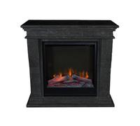 Xaralyn - Chimenea eléctrica Creta-Mini ELE-SBU - antracita, piedra natural rugosa negra - Calefacción de 1500 vatios - Mando a distancia