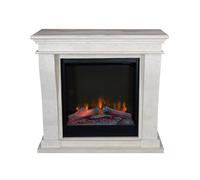 Xaralyn - Chimenea eléctrica Creta-Mini ELE-SWU - Chimenea eléctrica de piedra natural rugosa blanca - Calefacción de 1500 vatios - Mando a distancia